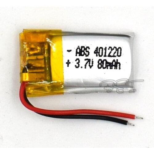 5Pcs 80mAH 401220 Polymer Rechargeable lithium 3.7V Li-ion Liion Battery for GPS Cell phone Speaker MP3 MP4 Navigater Camera