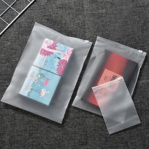 50 Pcs/Lot Matte Plastic Reclosable Zipper Poly Bag, Storage Packaging Bag for Gift Clothes Shoes Jewelry