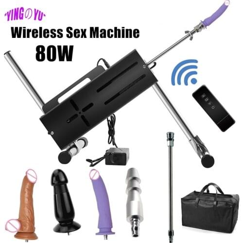 Wireless Remote Sex Machine for Women Vagina 80W Powerful Automatic Love Machine Gun Masturbation Anal Erotic Toys for Men Adult