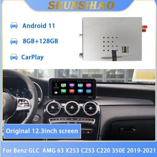 Ouchuangbo car GPS for 12.3" Benz GLC AMG 63 X253 C253 350E 2019 Android decoding box multimedia video interface carplay 128GB