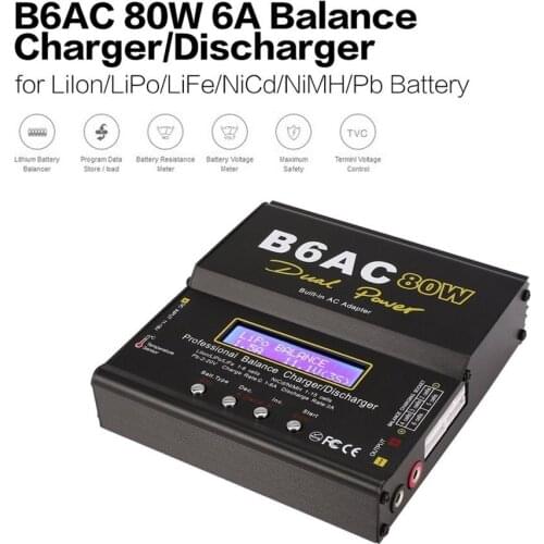 IMAX B6/6AC EU/US 80W 6A Lipo NiMh Li-ion Ni-Cd RC Balance Charger10W 2A Discharger with15V/6A AC/DC Adapter forRC Model Battery