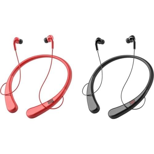 Bluetooth Neck Mounted Headphones Retractable Earbuds Wireless Headphones Sports Noise Canceling Stereo Headphones