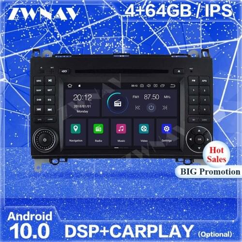 Carplay IPS 2 Din Android 10 Screen For Mercedes Benz B200 B-class W245 B170 Auto Audio Radio Stereo Multimedia Player Head Unit