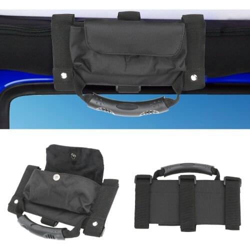 Sunglasses Holder Storage Bag Armrest Pouch Bag Car Roll Bar Grab Handle Car Accessories for Jeep Wrangler CJ TJ JK JL