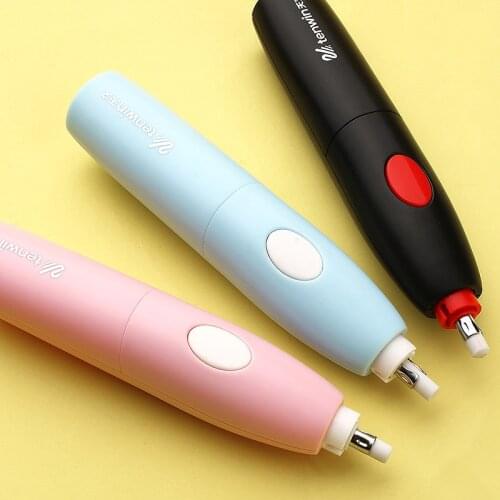 Tenwin Adjustable Electric Pencil Eraser Student Rubbers Battery Electric Erasers For Stationery Office School Supplies Gift