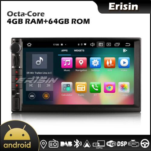 Erisin EU Warehouse 8149 7" Universal Two Din Android 10.0 DSP CarPlay & Auto GPS TPMS DAB 4G 64G Autoradio for Nissan