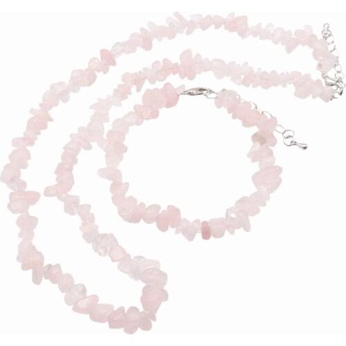 Handmade Crystal Chain Necklace Bracelet Jewelry Set for Women Natural Stone Jades Beads Bracelets Choker Chic Girl Jewelry A937