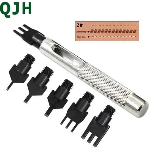 Leather Replaceable Head Belt Hole Punching Thonging Chisel Craft Tool Leather Flat Punch Tool 1.5mm 2.5mm 3mm