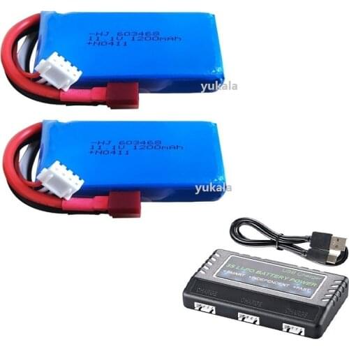 3S 11.1V 1200mAh Lipo Battery with Charger case for WLtoys WL915 RC Car High Speed Vehicle F1 Racing Boat Parts RC Battery
