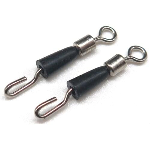 Minfishing 200pcs/lot quick fishing Swivels easy to use fishing Snap Stainless Steel rolling swivels fishing accessories