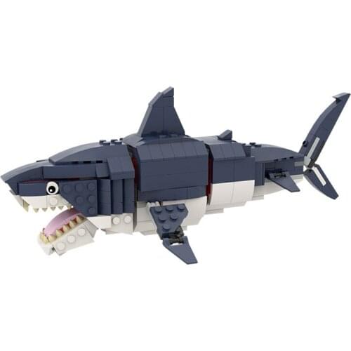 Shark Model Prehistoric Sea Creatures Building Blocks Bricks Ocean Fish Compatible DIY Toys For Children Gift 3D Puzzle