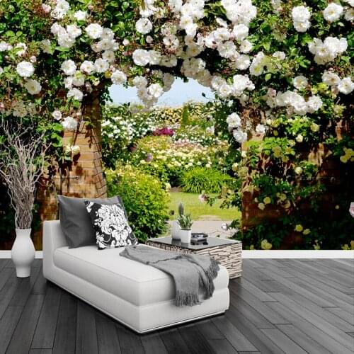 Custom 3D Mural Wallpaper Pastoral Style Rose Lobby Landscape Fresco Living Room Bedroom Cafe Romantic Backdrop Wall Decor Mural