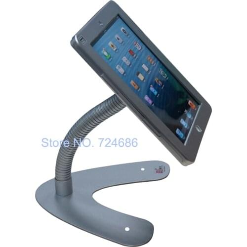 For iPad 2/3/4 /air/pro 9.7" table security stand with flexible gooseneck arm mounting on table or countertop display on shop