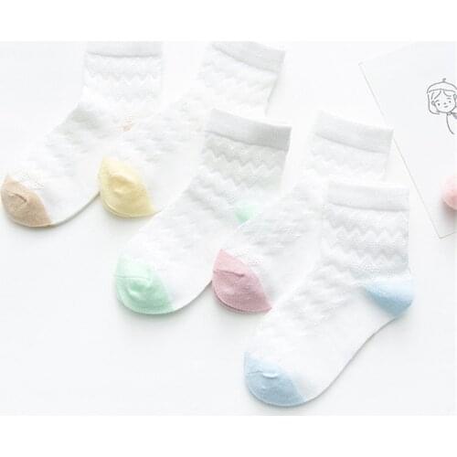 5 Pairs/Lot Baby Soft Cotton Socks Newborns Infant Fashion Babies Lovely Mesh Short Socks For 0-24 Month Boy Girl Kids Gift