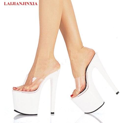 LAIJIANJINXIA New Solid High Heels Slippers Summer Designer Brand Women Shoes Fashion Platform Personalized Ladies Slippers