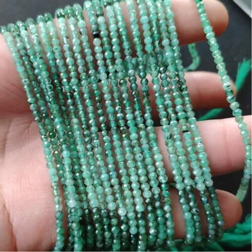 Emerald roundelle faceted green 2.4mm 32cm wholesale for DIY jewelry necklace