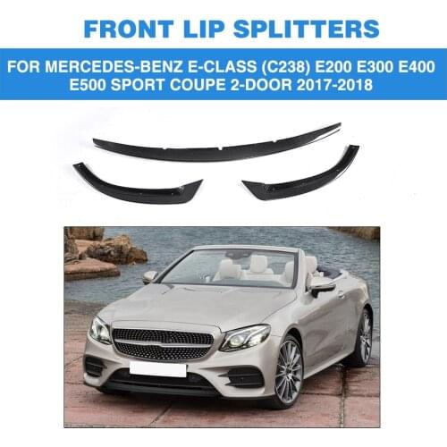Carbon Fiber Front Bumper Lip Spoiler For Mercedes Benz E Class C238 E200 E300 E400 E500 Sport Coupe 2 Door 17-18 FRP Unpainted