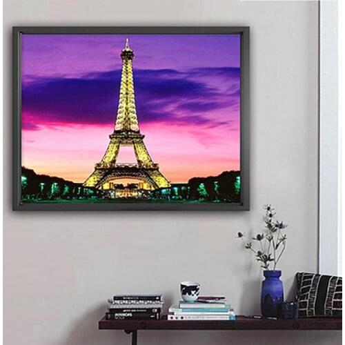 Full 5D DIY diamond embroidery, Paris Tower, cross stitch inlaid diamond painting, jewelry home decoration