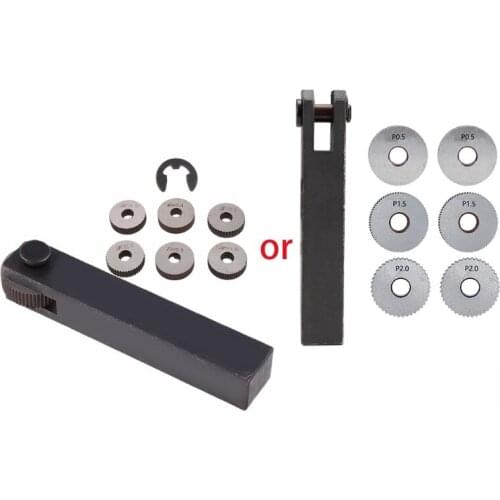 Straight Knurling Cutter Tool 7pcs Straight Linear Knurling Wheel 0.5 1.5 2.0mm Single Wheel Knurling Cutter Set