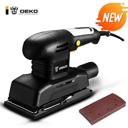 DEKO NEW DKSS01 135W Polishing Machine with 15 Sheets of Sandpaper For Wood, Metal, Plastic, Fillers,Coated Sander Power Tools