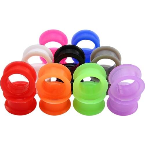 Candy Silicone Ear Plugs Tunnels Flexible Ear Plug Gauges 3-25mm Flesh Ear Stretcher Expander Piercings Studs Plugs Jewelry