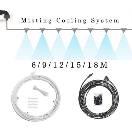High Quality 6/9/12/15/18m Cooling Misting Water Fog Sprayer System Garden Nebulizer Outdoor Misting Kit for Greenhouse