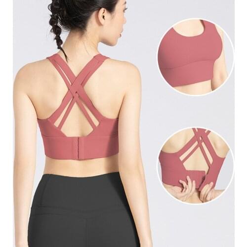 Push Up Sports Bra For Women Gym Clothing Fitness Yoga Bra Adjustable Shockproof Cross Straps Underwear Sportswear Workout Tops