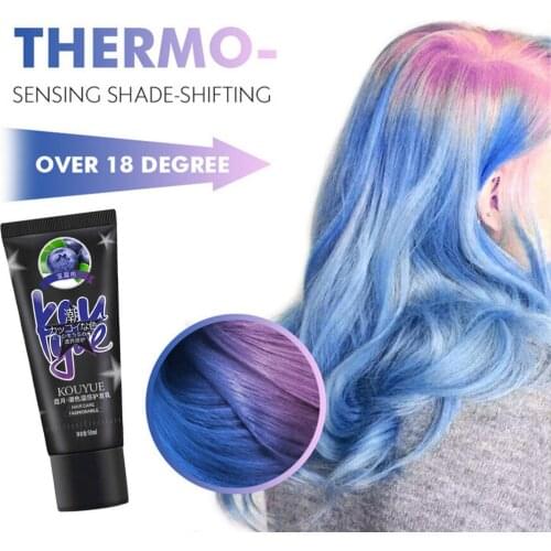Hair Dye Cream Thermochromic Color Changing Wonder Dye Hair Dye Gray Hair Color Cream Thermo Sensing Shifting Hair Color Wax