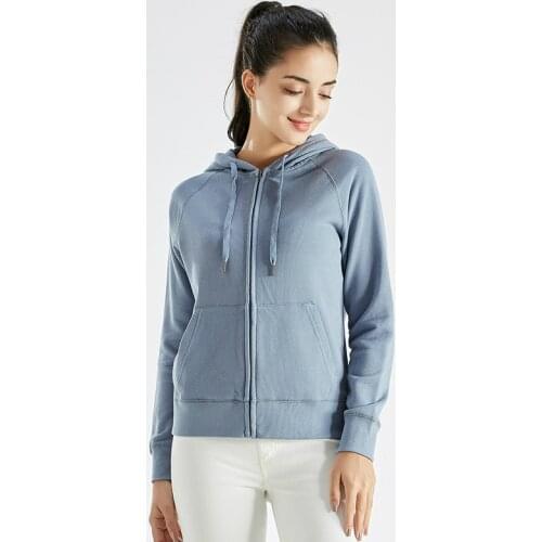 Blue Cute Hooded Hoodies Women Cotton Zip Up Hoodie Oversize Spring Autumn Casual Sportswear Loose Long Sleeve Sweatshirts Xxl