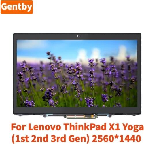 For Lenovo ThinkPad X1 Yoga 1st 2nd 3rd Gen 14" 2560*1440 20FQ 20JD 20JF 20LD 20LF LCD Touch Screen Digitizer Assembly With Beze