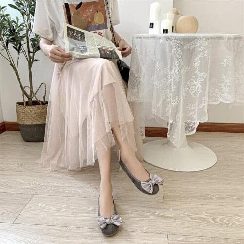 Plus size 35-44 Women Flats Bowtie Slip on Flat Shoes Woman Loafers Faux Suede Boat Shoes Comfortable Ladies Shoes Black N7710G