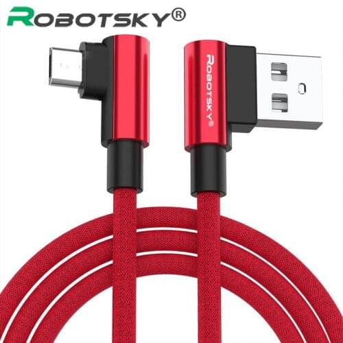 1M 1.5M Micro USB Cable 90 Degree L Type cord Microusb Android Fast Charging data Adapter For Samsung Xiaomi Phone Charger Cable