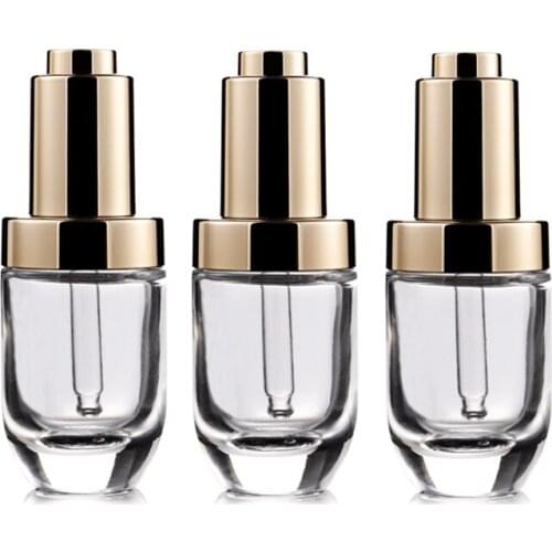 100Pcs/lot 30ml Dropper Bottle Round Essential Oil With Aluminum Dropper Cap 1oz Glass Liquid Vials Skin Care Cosmetic Container