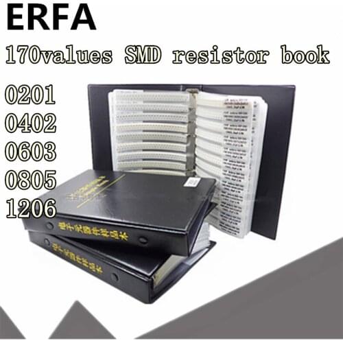 170values x50pcs x25pcs 1% resistors 0201 0402 0603 0805 1206 resistor book full series empty book Sample Book 0R~10M ohm