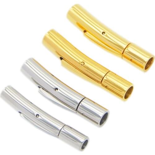 2pcs 316 Stainless Steel Jewelry Connector 3/4/5mm Hole Leather Clasps For DIY Leather Cord Necklaces Bracelets Jewelry Making