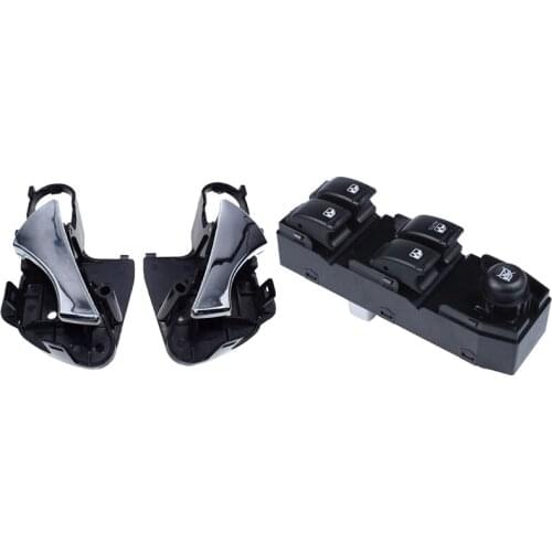 3 Pcs Car Accessories: 1 Pcs New Front Left Window Lifter Switch & 2 Pcs Front Left Right Interior Interior Door Handle
