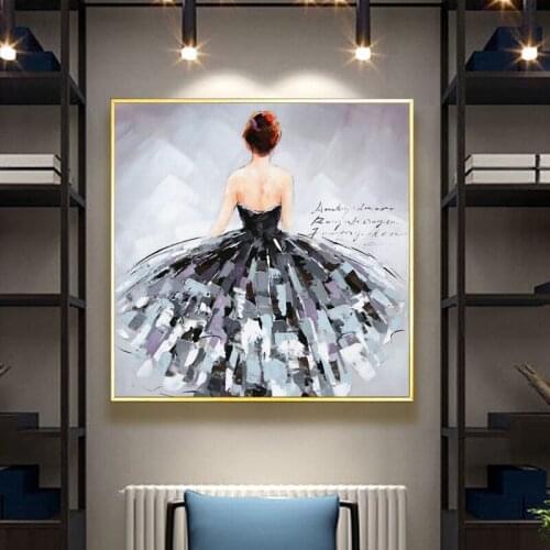 Abstract Oil Painting Classical Dancer Girl Posters and Prints on Canvas Wall Art Picture for Living Room Home Design Decor