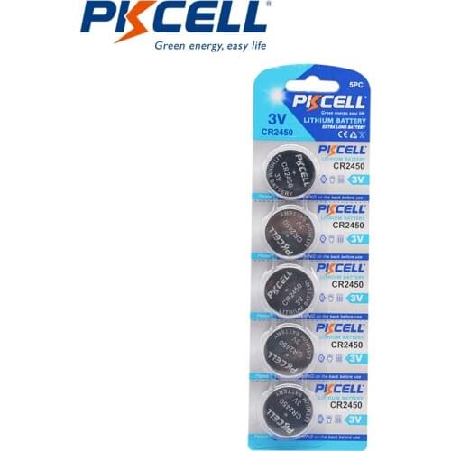 5 x CR2450 2450 DL2450 3V Lithium Button Coin Battery For Watches,clocks,hearing aids Batteries