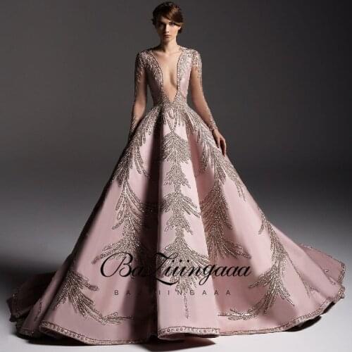 BAZIIINGAAA Luxury Woman Cocktail Dress Beaded Sequins Long Elegant Night Cocktail Party Formal Dresses for Wedding Plus Size