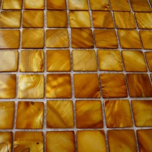 Bronze color square pattern mother of pearl shell mosaic tiles for bathroom shower kitchen backsplash hallway tiles fireplace