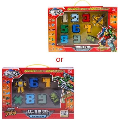 C5AF 10 Pcs Cool Number Transforming Robot 3D Military Vehicles Models Jigsaw Plastic Puzzle Kids Educational Toys Children Gift