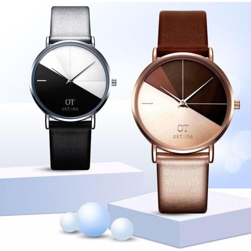Womens Creative Fashion Watch Womens Student Watch Men Women Leather Strap Analog Quartz Wristwatches Fashion Casual Watch F9