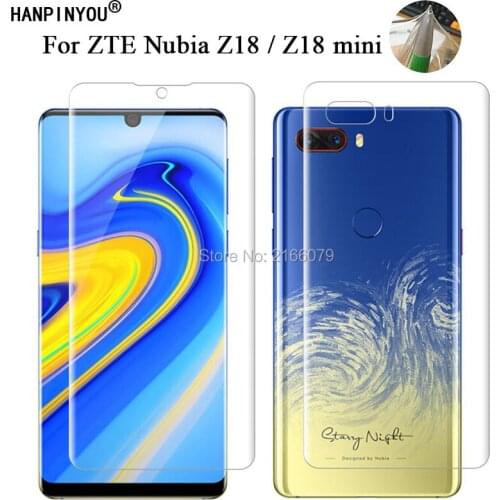 For ZTE Nubia Z18 5.99" / Z18mini 5.7" Soft TPU Front Back Full Cover Screen Protector Transparent Protective Film + Clean Tools