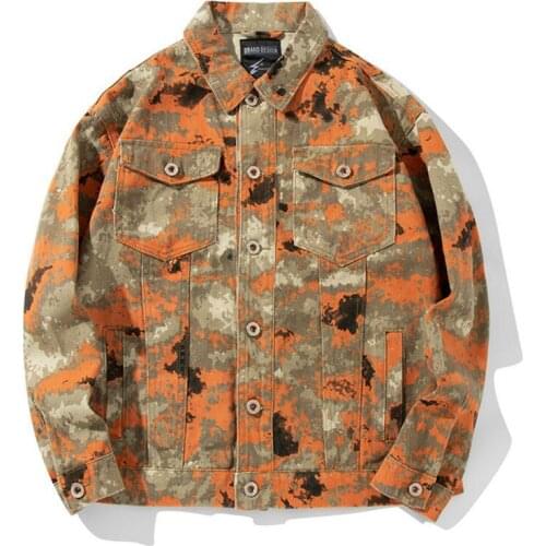 Men Camouflage Denim Jackets Coats High Quality Man Cotton Loose Casual Jeans Jackets New Spring Autumn Denim Coats Size 4XL