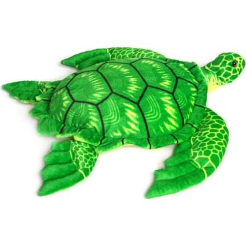 Fancytrader 22'' Cute Pop Stuffed Simulation Sea Turtle Plush Toys Big Stuffed Soft Animal Tortoise Doll Pillow 55cm 2 Colors