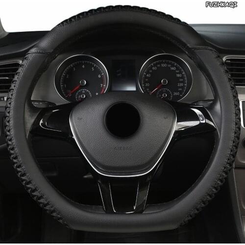 FUZHKAQI Leather Car Steering Wheel Cover For Luxgen U7 U5 U6 M7 V7 S5 S6