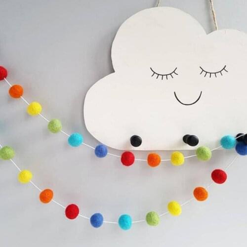 2.5Meter Colorful Pompom Pendant Garland Ins Nordic Series Wool Felt Ball String DIY Handmade Nursery Children Room Decor