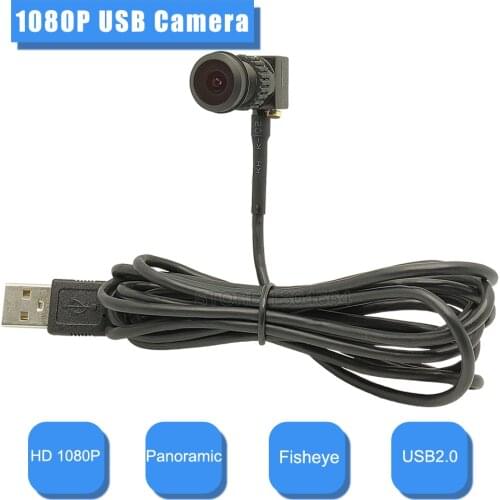 HD1080P Panoramic fisheye Mini USB Camera micro 2.0MP USB camera Video Surveillance UVC camera mini Windows camera pc webcam
