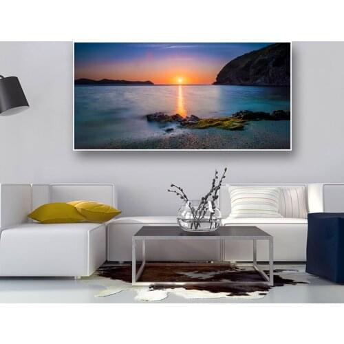 Canvas Paintings Sunset Beach Sea Wave Seascape Picture 1 Panels Prints Posters Ocean Wall Art Canvas for Living Room Home Decor