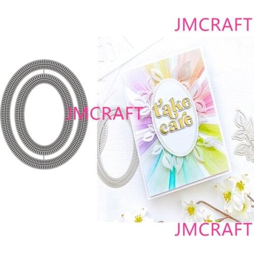 JMCRAFT 2021 New Oval Lines Background #2 Metal Cutting Dies DIY Scrapbook Handmade Paper Craft Metal Steel Template Dies